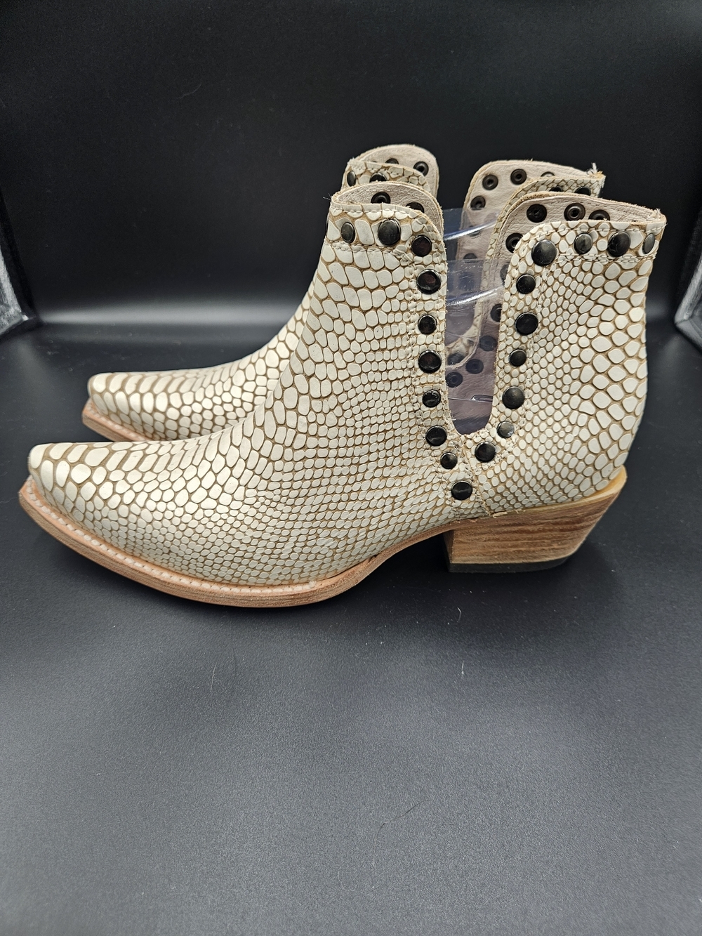 Freebird Mandy Studded Snakeskin Leather Ankle Boots Size 9 Western NWOT - Picture 5 of 9